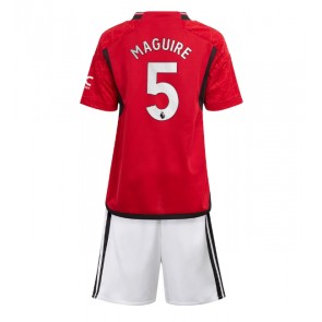 Maillot de foot Manchester United Harry Maguire #5 Domicile enfant 2023-24 Manches Courte (+ pantalon court)